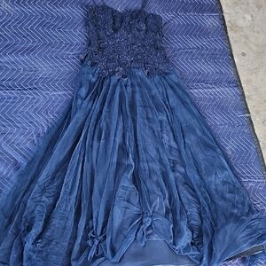 Elegant Navy Blue Evening Gown